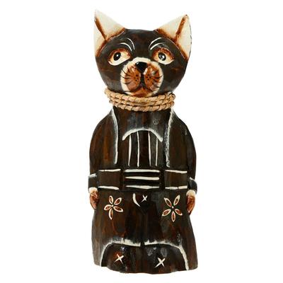 Сувенир дерево "Кошка с ошейниками" 4,5х8х20 см