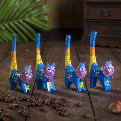 Сувенирный набор «Кошечки цветные под кольца», 4 шт., 7×5×10 см