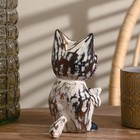 Сувенир дерево "Кошка с рыбкой" серая 8х15х17 см 4165822 - фото 16532031