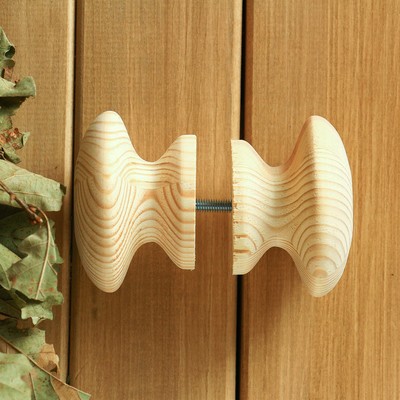 Ручка дверная «Капля», деревянная, для бани и сауны, набор 2 шт., «Добропаровъ»