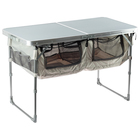 Стол складной ССТ-3П, 102×50×44.5/ 61 см, с полкой, металлик - Фото 1