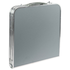 Стол складной ССТ-3П, 102×50×44.5/ 61 см, с полкой, металлик - Фото 5