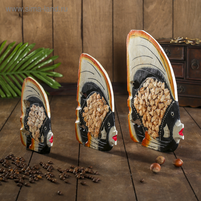 Сувенирный набор «Рыбки с оранжевым краем», 20×8×25 см, дерево - Фото 1