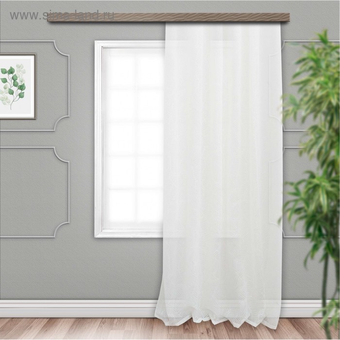 Штора - тюль «Листья», с резиновым рисунком, 150х260 см - Фото 1