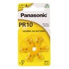 Батарейка цинковая Panasonic PR10 (PR230)-6BL, для слуховых аппаратов, 1.4В, блистер, 6 шт. - Фото 1