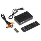Приставка для цифрового ТВ Lumax DV3205HD, FullHD, DVB-T2/C, дисплей, HDMI, RCA, USB, черная - Фото 1