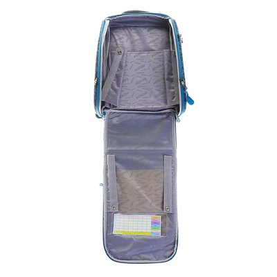 Рюкзак каркасный Across HK-01 35 х 29 х 15 см, мешок для обуви, чёрный/голубой