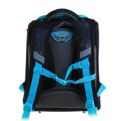 Рюкзак каркасный Across HK-01 35 х 29 х 15 см, мешок для обуви, чёрный/голубой