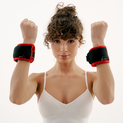 Утяжелители на запястье ONLYTOP, 2 шт. × 300 г, цвет красный