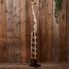 Сувенир дерево "Желтый жираф с ногами в полосочку" 14х22х150 см - фото 2060052