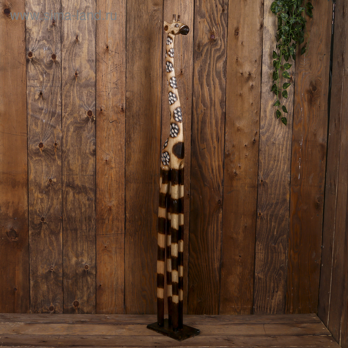Сувенир дерево "Жираф с полосатыми ногами" 14х22х150 см - Фото 1