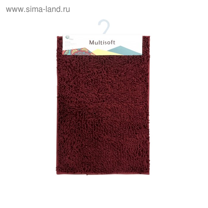 Коврик для ванной Multisoft, 60 х 90 см, цвет бордо - Фото 1