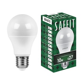 Лампа светодиодная SAFFIT SBA6010, A60, E27, 10 Вт, 230 В, 6400 К, 800 Лм, 220°, 108 х 60 мм