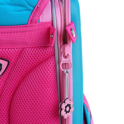 Ранец Стандарт Across 195, 35 х 28 х 15 см, для девочки, раскладной, розовый + мешок для обуви