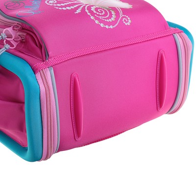 Ранец Стандарт Across 195, 35 х 28 х 15 см, для девочки, раскладной, розовый + мешок для обуви