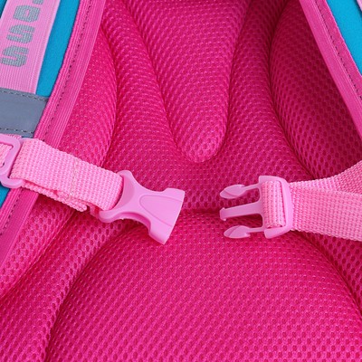 Ранец Стандарт Across 195, 35 х 28 х 15 см, для девочки, раскладной, розовый + мешок для обуви