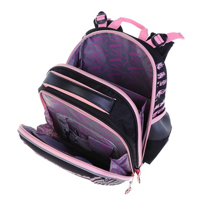 Рюкзак каркасный Across 292 37 х 26 х 13 см, мешок для обуви, чёрный/розовый