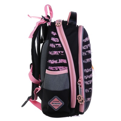 Рюкзак каркасный Across 292 37 х 26 х 13 см, мешок для обуви, чёрный/розовый