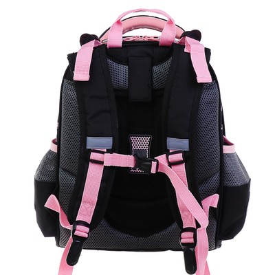 Рюкзак каркасный Across 292 37 х 26 х 13 см, мешок для обуви, чёрный/розовый