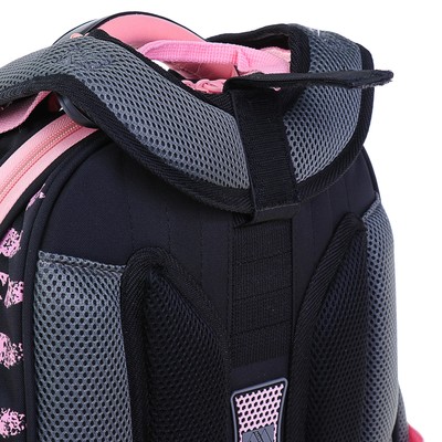 Рюкзак каркасный Across 292 37 х 26 х 13 см, мешок для обуви, чёрный/розовый
