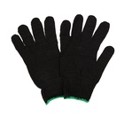 Перчатки рабочие, хб, вязка 7 класс, 5 нитей, размер 9, без покрытия, чёрные - Фото 9