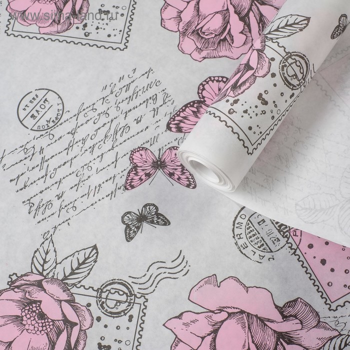 Бумага упаковочная крафт, односторонняя "ПАЛЕРМО", (на белом), МИКС 0,7 х 10 м 42734 - Фото 1