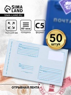 Почтовый пакет 162×229 мм, поле «Кому куда», отрывная лента, 60 мкм - Фото 1