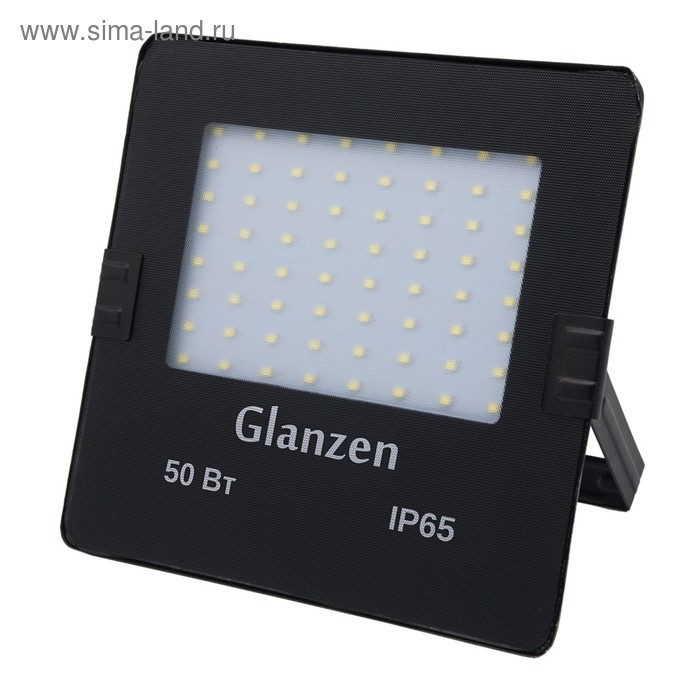 Светодиодный прожектор GLANZEN SLIM, 50 Вт, 6000-6500 К, 3500 Лм, SMD, IP65, FAD-0025-50 - Фото 1