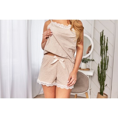 Пижама: шорты, майка KAFTAN, бежевый, 44-46