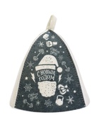 Шапка для бани и сауны, с принтом «С Новым Годом», полиэфир 70%, шерсть 30%, серая, «Банная забава» - Фото 4