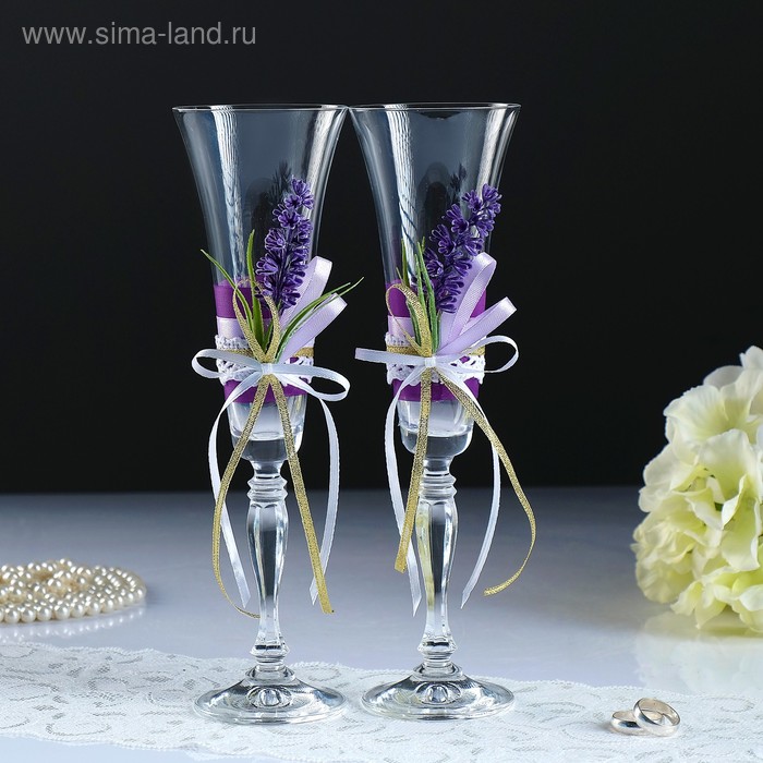 Набор свадебных бокалов Bohemia "Лаванда", сиреневый, 24,5 см - Фото 1