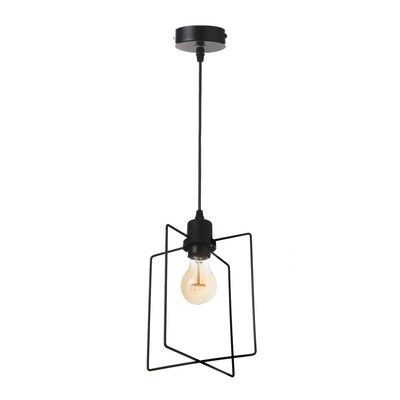 Светильник ЭкономСвет «Фламент», 1×40 Вт E27, черный, 20×20×26-78 см