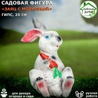 Садовая фигура "Заяц с морковкой", гипс, 24.5 см, микс - Фото 1