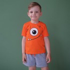 Комплект: футболка и шорты KAFTAN "Монстр" р.32 (110-116), оранжевый, серый - Фото 3