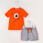 Комплект: футболка и шорты KAFTAN "Монстр" р.34 (122-128), оранжевый, серый - Фото 5