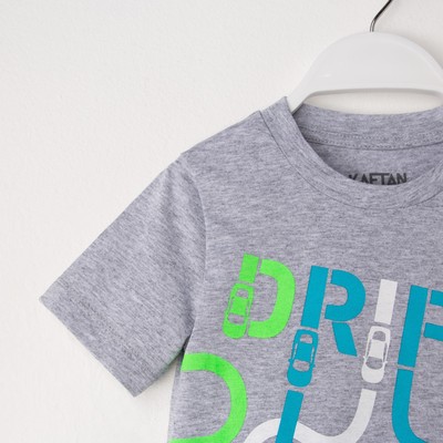 Комплект: футболка и шорты KAFTAN "Дрифт" р.30 (98-104), чёрный, серый