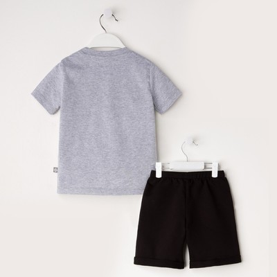 Комплект: футболка и шорты KAFTAN "Дрифт" р.30 (98-104), чёрный, серый