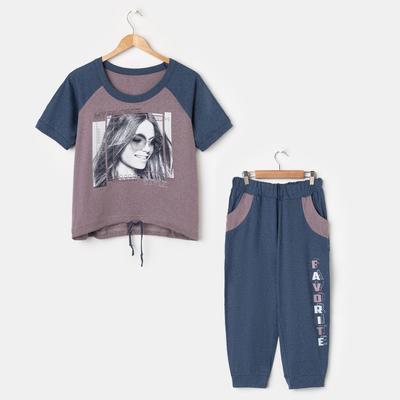 Комплект женский (футболка, бриджи), цвет МИКС, размер 56