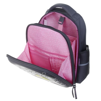 Рюкзак каркасный Bruno Visconti 38 х 30 х 20 см, «Принцесса со щеночком», серый