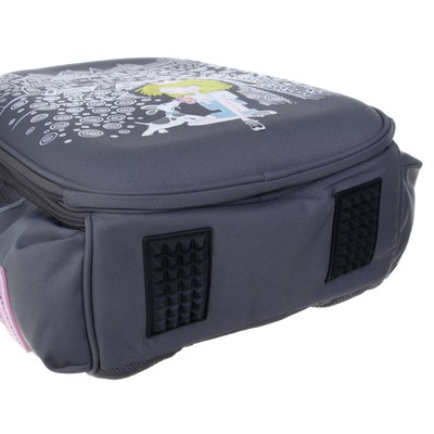 Рюкзак каркасный Bruno Visconti 38 х 30 х 20 см, «Принцесса со щеночком», серый