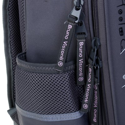 Рюкзак каркасный Bruno Visconti 38 х 30 х 20 см, «Принцесса со щеночком», серый