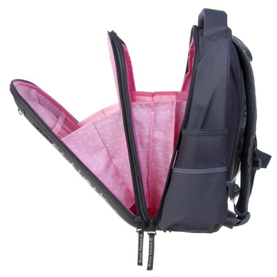 Рюкзак каркасный Bruno Visconti 38 х 30 х 20 см, «Принцесса со щеночком», серый