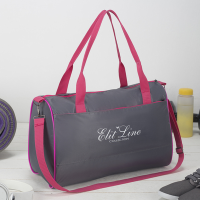 Сумка спортивная, отдел на молнии, наружный карман, длинный ремень, цвет серый