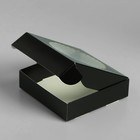 Подарочная коробка сборная с окном, 11,5 х 11,5 х 3 см, чёрный - Фото 2