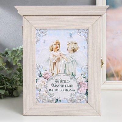 Ключница "Ангелы" 22х26 см выбеленный дуб