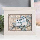 Ключница "Две совы" 20х26 см выбеленный дуб - Фото 1