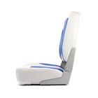 Кресло складное алюминиевое с мягкими накладками, серый/синий - Фото 2