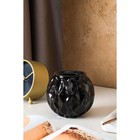Ваза керамическая "Шарик", настольная, рельеф, чёрная, 10 см - Фото 2