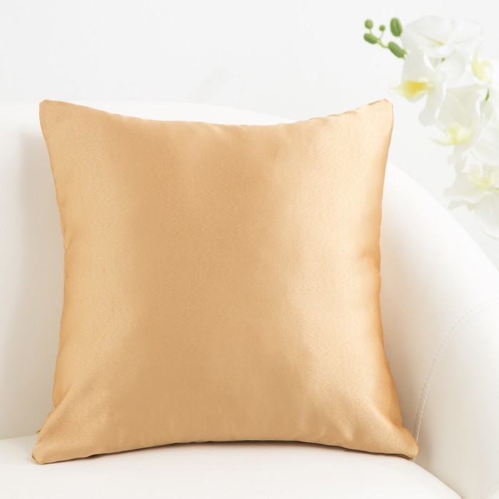 Декоративная подушка «Этель» 40×40 см Дамаск AMBER SOLID, 100% п/э