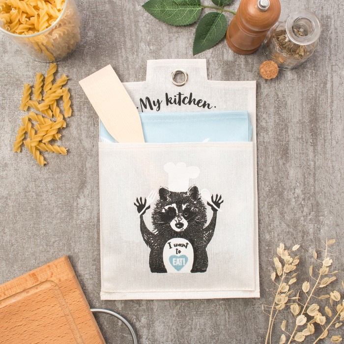 Набор кухонный My Kitchen полотенце 40х73 см, кармашек 29х19 см, ложка 24х5 см